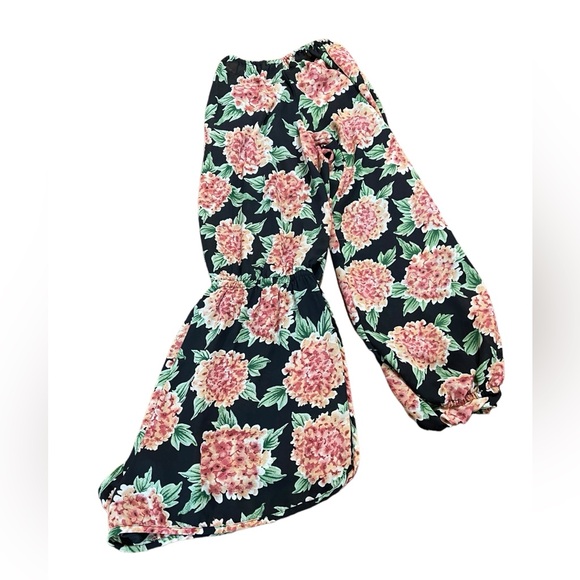 Show Me Your Mumu Rane Romper Flower Puff Girls Size Medium Flowy Ruffle Sheer - Picture 3 of 8